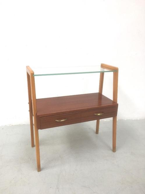 retro vintage design Teak Italiaans bijzettafeltje, jaren 60, Verzamelen, Retro, Huis en Inrichting, Ophalen