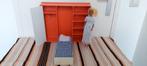 Vintage barbie bed meubel oranje 70 + barbie, Ophalen of Verzenden, Gebruikt