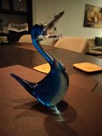 Murano glazen sculptuur, sierlijke blauwe zwaan, Antiek en Kunst, Ophalen
