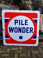 Mega groot XXL emaille bord van het Franse merk PILE wonder., Ophalen, Reclamebord, Gebruikt, .
