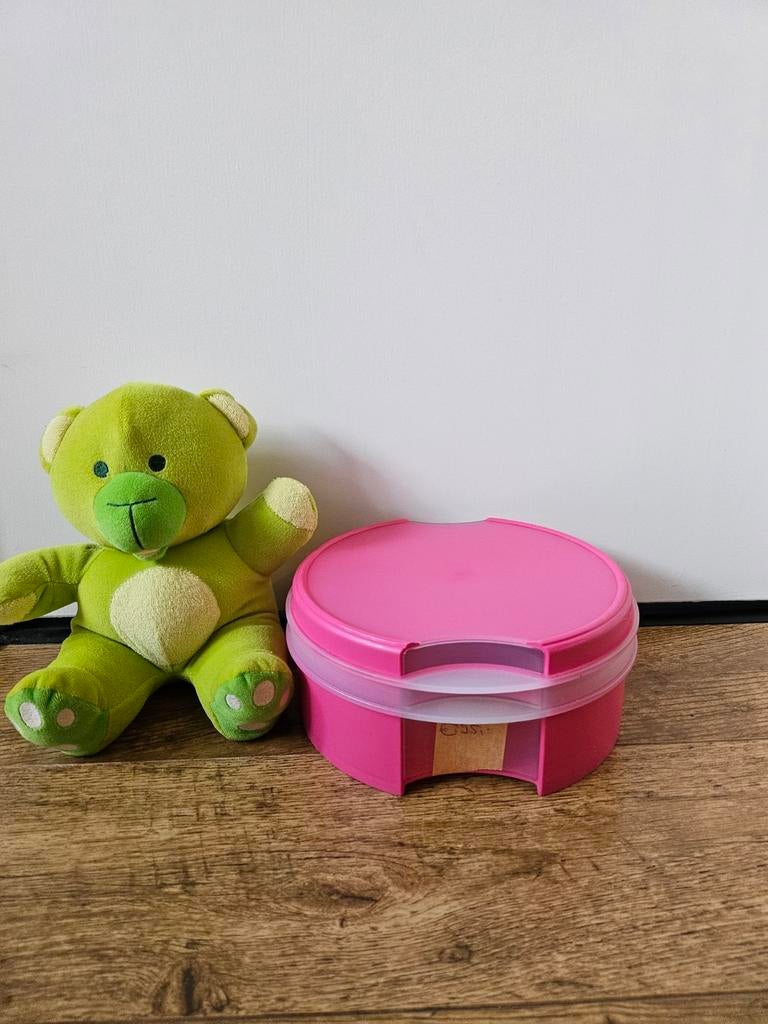 Tupperware roze vensterdoos koektrommel €25,00, Ophalen of Verzenden, Zo goed als nieuw, Bak of Kom