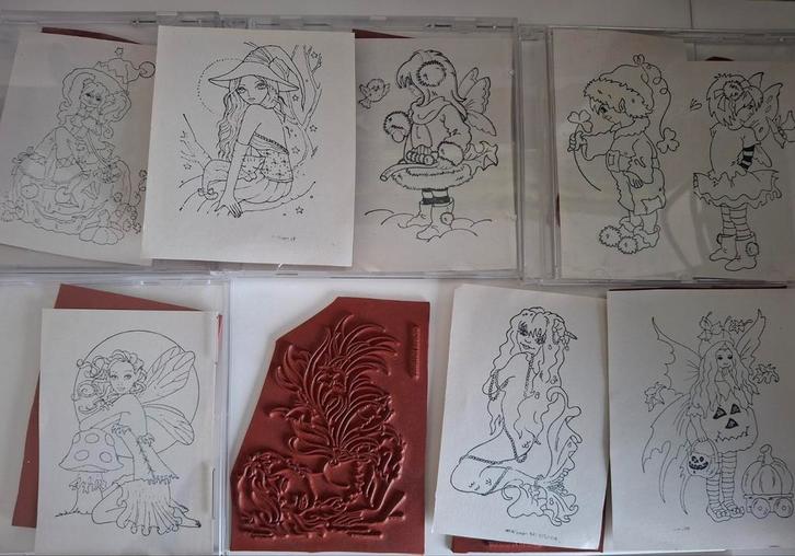 Diverse stempels van het merk Sweet Pea, Hobby en Vrije tijd, Stempelen, Houten stempel, Ophalen of Verzenden