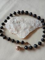 Snoer Granaten + gouden slot, 43 cm, Sieraden, Tassen en Uiterlijk, Kettingen, Verzenden, Gebruikt, Rood, Steen of Mineraal