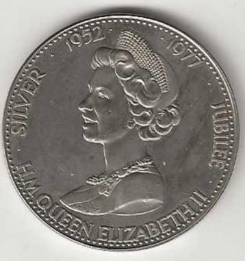 Zilveren Herdenkings Munt Queen Elisabeth 1952-1977 beschikbaar voor biedingen
