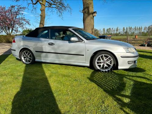 Saab 9-3 2.0 Turbo Aero Cabrio AUT 2004 Grijs, nieuwe APK., Auto's, Saab, Particulier, Saab 9-3, Alarm, Bluetooth, Boordcomputer