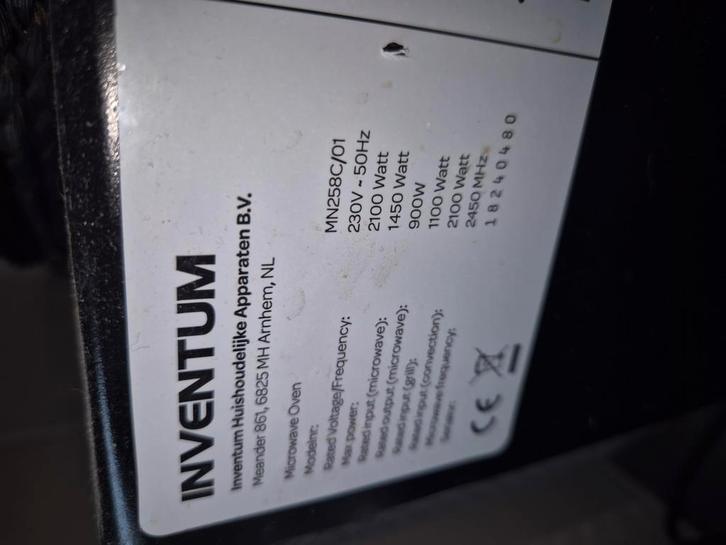 Inventum Combimagnetron – MN258C/01 – 900W Magnetron, Grill, Witgoed en Apparatuur, Magnetrons, Zo goed als nieuw, Vrijstaand