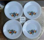 Vintage 4 Diner borden Arcopal Fruits de France 23 cm, Huis en Inrichting, Keuken | Servies, Ophalen of Verzenden, Bord(en), Overige stijlen
