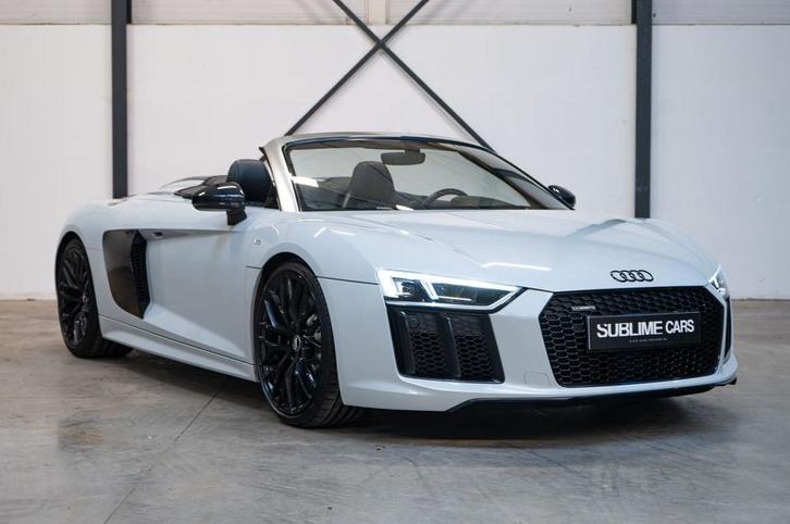 Audi R8 Spyder 5.2 FSI quattro | Suzuka Gray | B&O | Sportui, Auto's, Audi, Bedrijf, Te koop, R8, 4x4, ABS, Achteruitrijcamera