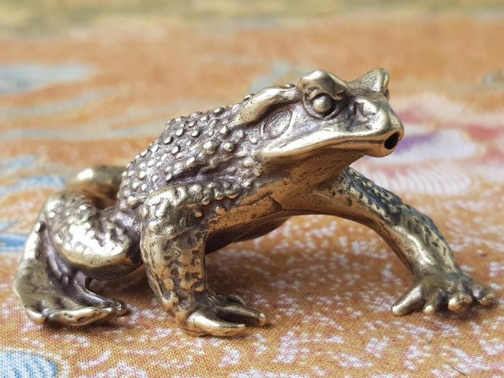 Prachtig antiek brons beeldje uit Engeland van een pad., Antiek en Kunst, Antiek | Koper en Brons, Brons, Ophalen of Verzenden
