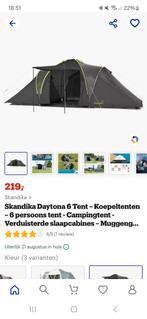 Skandika tent 6 persoons met 3 cabines, Ophalen of Verzenden, Zo goed als nieuw