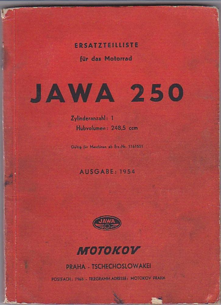 Jawa 250 Ersatzteilliste onderdelenlijst (7356z) motor, Motoren, Handleidingen en Instructieboekjes, Overige merken, Ophalen of Verzenden