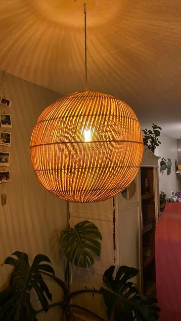 Hanglamp, plafondlamp, riet,  bol, natuurlijk beschikbaar voor biedingen