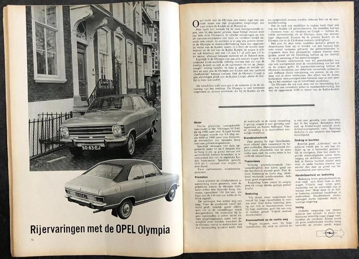 Testen van Opel Kadett B en Olympia in Autovisie e.a., Boeken, Auto's | Folders en Tijdschriften, Gelezen, Opel, Ophalen of Verzenden