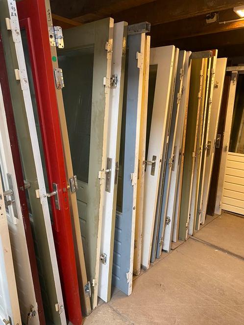 Buitendeuren zonder kozijn (Voordeur,Achterdeur,Tuindeur), Doe-het-zelf en Verbouw, Deuren en Horren, Buitendeur, Glas, Hout, Ophalen