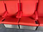 Lounge Banken Set - Rood kunstleer en RVS onderkant, Huis en Inrichting, Ophalen, Gebruikt, Overige maten, Minder dan 75 cm