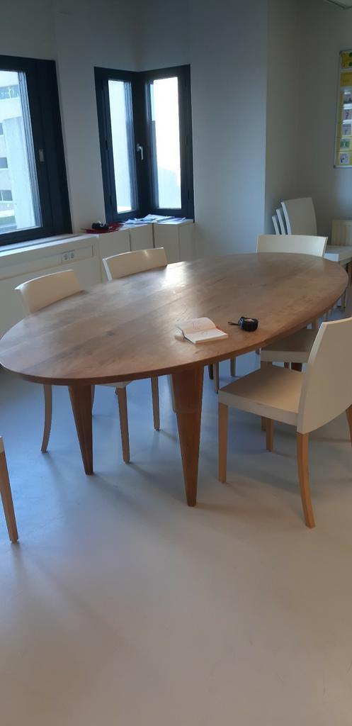 Massief vergadertafel, Huis en Inrichting, Tafels | Salontafels, Gebruikt, 50 tot 100 cm, 200 cm of meer, Rechthoekig, Ophalen