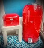 Set Wesco prullenbak en broodtrommel rood, Ophalen, Kunststof, Nieuw, 40 liter of meer