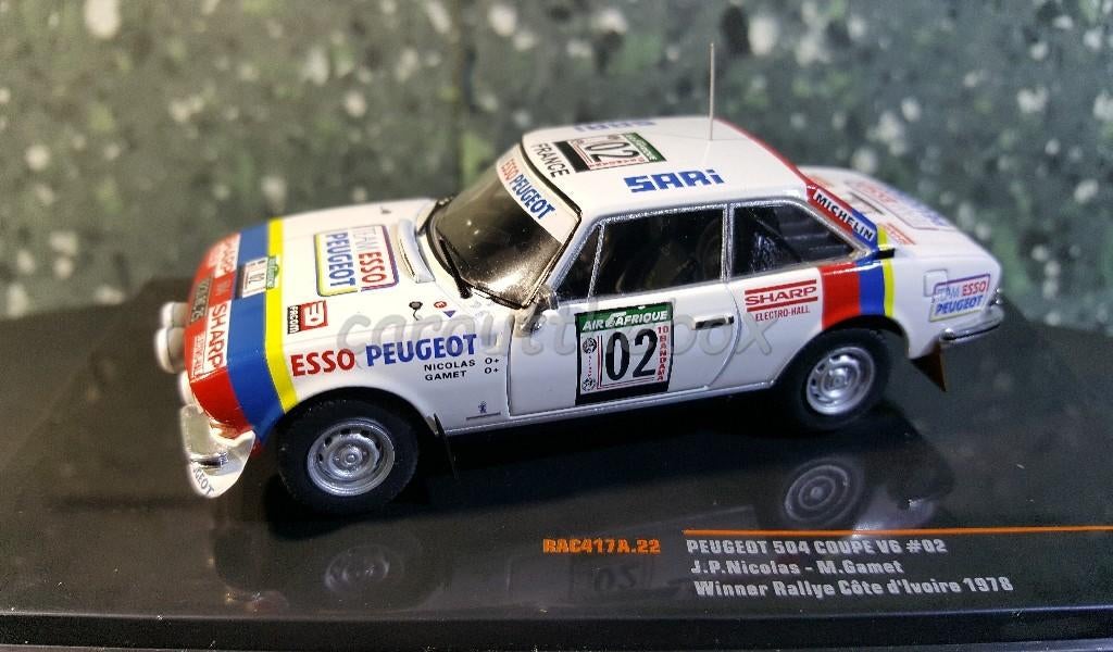Peugeot 504 coupe V6 #02 1978 wit 1/43 Ixo V822, Verzenden, Nieuw, Auto, Overige merken