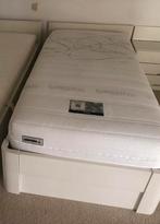 Bed met uitstekend matras, Ophalen, 90 cm, Eenpersoons, Wit