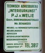 Emaille bord Technisch Adviesbureau Interieurkunst Utrecht, Ophalen of Verzenden