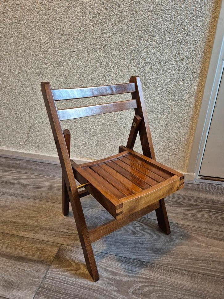 Antieke Klapstoel voor Kind, Huis en Inrichting, Stoelen, Gebruikt, Eén, Hout, Bruin, Ophalen