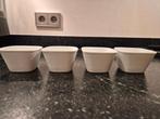 Set van vier kleine witte keramische ovenschalen, Ophalen, Zo goed als nieuw