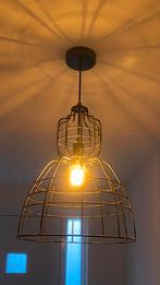 Industriële hanglamp met metalen frame, Ophalen, Gebruikt, Metaal, Minder dan 50 cm