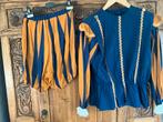 Roetpieten kleding blauw/goud - Maat S/m, Kleding | Heren, Carnaval, Maat 48/50 (M), Ophalen of Verzenden, Zo goed als nieuw