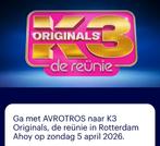 4 tickets K3 Reünie originals 5 April 2026 Ahoy, Twee personen