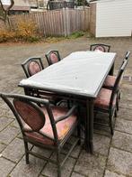 Eethoek  6 pers, Huis en Inrichting, Complete eetkamers, Ophalen, Gebruikt, 4 tot 6 stoelen