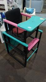 Kleurlijke vintage combi kinderstoel met tafeltje, Ophalen, Gebruikt, Overige typen, Aanschuifbaar