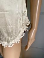 H398 Twin-Set maat 38=M top blouse blousje beige TwinSet, Maat 38/40 (M), Twinset, Beige, Ophalen of Verzenden