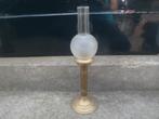 Tafelkandelaar kandelaar kaarslamp koper glas tafellamp, Ophalen of Verzenden, Koper of Brons