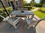 Teakhout 4 deling tuinset, Tuin en Terras, Tuinsets en Loungesets, 5 zitplaatsen, Gebruikt, Bank, Teakhout
