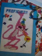 Borduurpatroon  Proficiat Pink Panter  nr 8561, Verzenden, Nieuw, Handborduren, Patroon