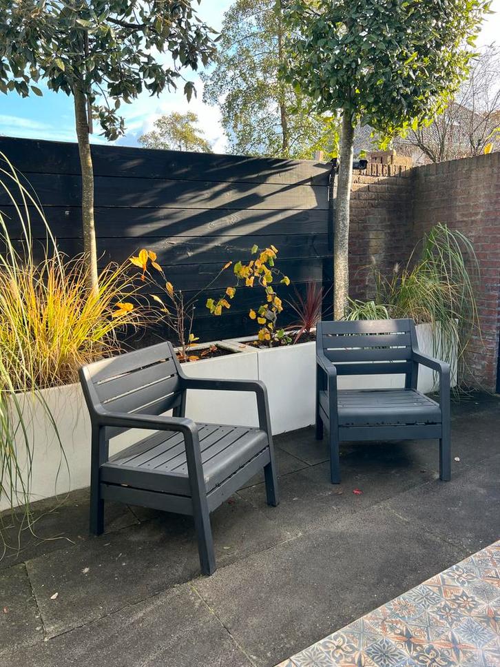 2 Allibert Loungestoelen - Loungeset, Tuin en Terras, Tuinstoelen, Gebruikt, Kunststof, Ophalen