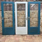 stompe buitendeur, achterdeur, balkondeur, groot glas, Ophalen, 80 tot 100 cm, 200 tot 215 cm, Hout