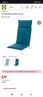 Livarno tuinstoel kussens blauw 2 stuks, Ophalen of Verzenden, Nieuw