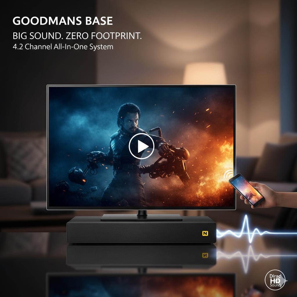 Goodmans sound base, Zo goed als nieuw, 60 tot 120 watt, Center speaker, Ophalen