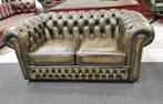 Nieuwe Chesterfield bank antiek olijf groen GRATIS BEZORGING, 150 tot 200 cm, Chesterfield, Ophalen of Verzenden, Rechte bank