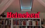 Grote rode Heineken lichtreclame nog werkend, Verzamelen, Biermerken, Ophalen, Gebruikt, Reclamebord, Plaat of Schild, Heineken