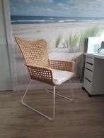 Prachtige grote eyecatcher rotan witte bureau stoel Fauteuil, Huis en Inrichting, Stoelen, Ophalen, Zo goed als nieuw, Eén