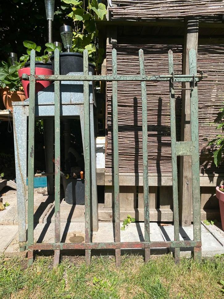 Antiek brocante smeedijzeren poort tuinpoort H 1.15M, Tuin en Terras, Tuinpoorten, Gebruikt, Draaipoort, IJzer, 100 tot 150 cm