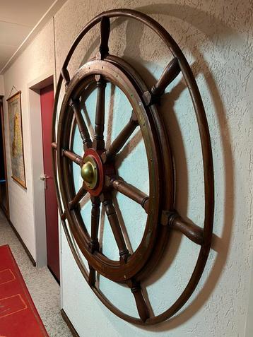 Gigantisch groot en mooi Uniek SCHEEPSSTUURWIEL ROER 150 cm beschikbaar voor biedingen