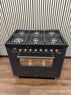 Luxe Boretti Fornuis 6 pits antraciet 300 • Graden oven 90cm, Fornello Esperta, Ophalen of Verzenden, Zo goed als nieuw, Energieklasse A of zuiniger