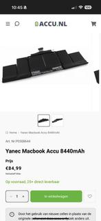 Macbook Accu, Ophalen of Verzenden, Nieuw