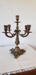 Antieke bronzen kandelaar, Antiek en Kunst, Antiek | Kandelaars, Ophalen of Verzenden, Koper of Brons