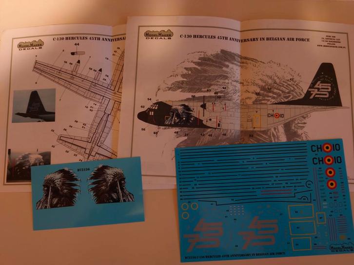 Model Maker Decals C-130 Belgische Luchtmacht 1:72, Verzamelen, Luchtvaart en Vliegtuigspotten, Nieuw, Ophalen of Verzenden