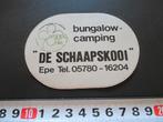 sticker epe bungalow camping DE SCHAAPSKOOI, Verzamelen, Ophalen, Zo goed als nieuw