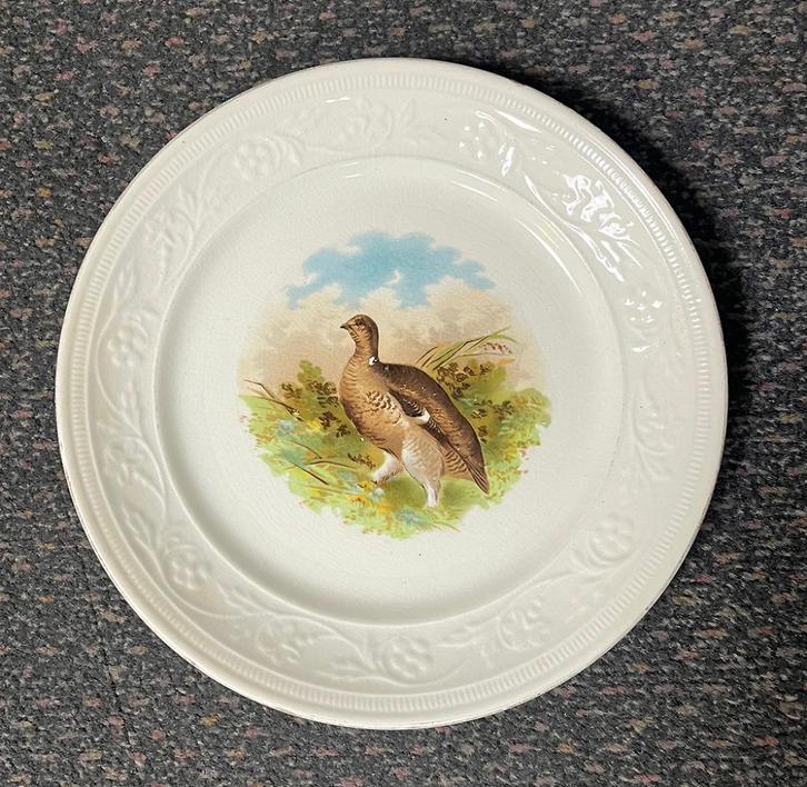 sierbord wandbord Schots SNEEUW HOEN - Regout - vogel, Antiek en Kunst, Antiek | Wandborden en Tegels, Ophalen of Verzenden